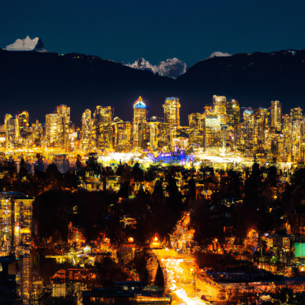 AI-generated Vancouver skyline with harbor